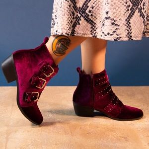 Just Fab Velvet Booties